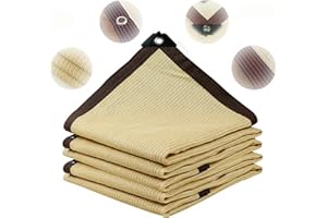 NOWORO Red de Sombra al Aire Libre,Toldo Parasol 1x2m 2x2m 2x3m 3x4m 4x4m 4x5m 6x8m con Ojales,Tasa de sombreado 90%,Transpirable,Malla Sombreo para Patio,Jardín,Balcón Invernadero,Camping (Color : Beige,