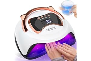 NCKIHRKK UV Lampe für Gelnägel, 180W Led Lampe Nägel mit Griff, UV lampe Nägel Professionelle mit Mini UV Lampe, 4 Timer, Sensor LCD Display, Abnehmbarer Basis, für Nageltrockner für Alle Nagellacke