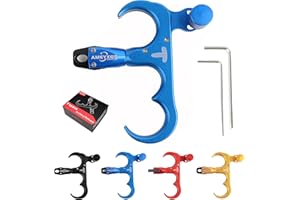 limaity Bogenschießen Release Aids 3 Finger Auslösehilfe Aluminiumlegierung 360°drehbare SpannbackenHochsensibler Einstellbarer Bogen Spannhilfen für Compoundbogen