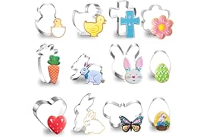 SIMEIXI Ausstechformen Ostern,12 Stück Oster Ausstecher Set,Keksausstecher Oster Edelstahl Ausstechformen Osterei, Hase,Eierhase, Karotten