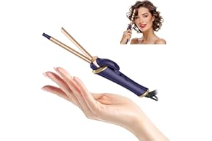 UMIGA 9mm Travel Curling Tong, Mini Curling Tongs, Small Curling Tongs for Short Hair,Hair Curler with 5 Adjustable Temperature from 120-200℃, Curling Tong for All Styler, Double Voltage