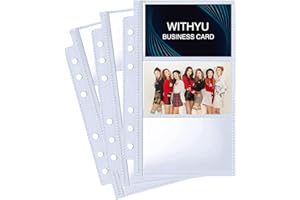 WITHYU 40 sztuk 240 kieszeni, 5,6 x 8,9 cm, rękawy fotokartki K-pop na segregator A6 6-pierścieniowy, bardzo przezroczyste etui na wizytówki, dwustronne 3 kieszenie na zdjęcia, boczne strony do planera