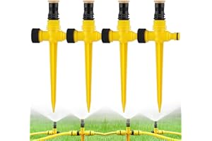 DETONTEK 4 zraszacze do trawnika, zraszacz ogrodowy do trawnika, zraszacz do ogrodu, automatyczne nawadnianie 360°, wielofunkcyjny zraszacz ogrodowy do nawadniania roślin, kwiatów i warzyw