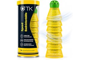TK Gruppe Timo Klingler Sportyfits® Speedbadminton fjäderbollar snabbt gula badmintonbollar för träning och tävling badminton – fjäderboll/bollar fjäderboll för utomhus och inomhus (kvantitetsvalt)