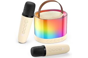 JYX Karaoke Machine for Kids Adults, Portable Bluetooth Speaker with 2 Microphones, Support TF/AUX Input/Funny Magic Voice, Great Gifts for Birthday Party Boys Girls