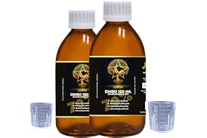 CueVitae® 70 % DMSO | Förpackning 2 x 150 ml. -(300 ml.)- | Dimetylsulfoxid | Skapad med Bidestilerat vatten | Förpackning: Glas med säkerhetsförsegling, droppflaska och presentdoseringsbägare.