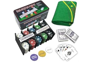 Jeu de Poker | Kit avec Cartes, Jetons, Boutons, et Tapis pour Blackjack, Poker, Manille… | EUROXANTY Jeux de Société
