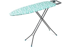 Beldray Table à Repasser Pliable – Table de repassage compacte, 7 réglages de hauteur, légère, utilisable pour gauchers & droitiers, repose-fer ajustable, 110 × 33 cm, motif coquelicot