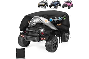 CONFUTURY Elektroautoabdeckung für Kinder, wasserdicht, für jedes Wetter, robuste 600D große Spielzeug-Autoabdeckung, Outdoor-Spielzeugabdeckung mit Nano-Beschichtung, winddichter Schnalle und 3 reflektierenden