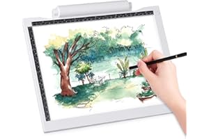 AGM A4 Light Box Drawing Drawing Board with Adjustable Brightness Accurate, 5mm Ultra Thin for Art Craft Drawing Tracing Tattoo Photograph Designing, USB and Battery (Battery Not Included) Powered