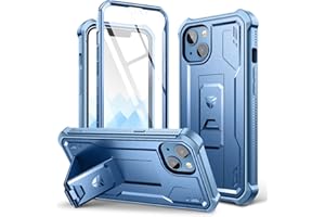 Dexnor Etui do Apple iPhone 13/14, [wbudowana osłona ekranu i podpórka] wytrzymała ochrona klasy wojskowej, odporna na wstrząsy osłona ochronna do Apple iPhone 13/14 - Niebieski