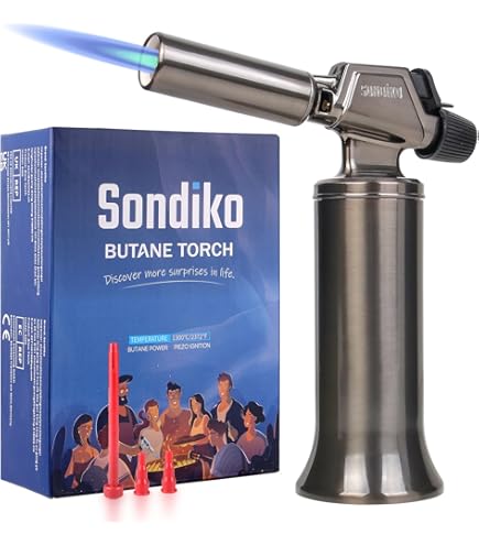 thumbnail image 2 of Yocan Red Slate Adjustable Butane Kitchen Torch - Safety Lock, Refillable, For Creme Brulee, Baking (2500°F) 2 of 14