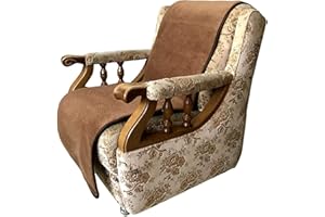 ‎ALPENWOLLE Alpenwolle Sesselschoner Anti-Rutsch 100% Wolle, 50 x 200 cm Dunkelbraun Kamel Wolle