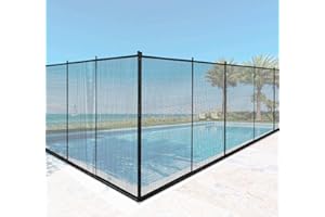 DREAMADE Barrière de Piscine Barrière de Protection de Sécurité pour Piscine, Tube en Aluminium, Pieds en Acier Inoxydable et Accessoires en Plastique 360 X 125 CM Noire