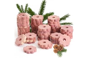 Yizhet Cedro Antipolillas, 48 x Anillos Florales de Madera de Cedro Natural Repelente de Polillas, Protección Antipolillas para Ropa, Armarios, Ambientador, Perchas, Cajones