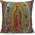WONDERTIFY Pillow Cover Our Lady Guadalupe Mexican Saint Virgin Mary - Soft Linen Pillow Case for Decorative Bedroom/Livingroom/Sofa/Farm House - Couch Pillow Cushion Covers 18x18 Inch
