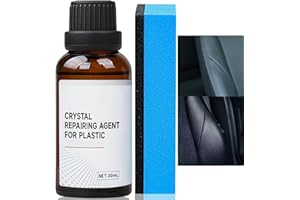 RUOJIAR 30ml Back to Black Trim Restorer with Sponge,Car Plastic Revitalizing Coating Agent,Car Plastic Restorer Black,Plastic Parts Refurbish Agent,Crystal Coating Plastic Restoration,Prevents Drying Aging