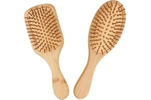 XRVRILE 2 stycken hårborstset i trä, naturlig hårborste, hårbotten, massageborste, trä, antistatisk träborste för vått torrt