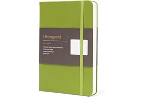 Ottergami Bullet Journal Notizbuch gepunktet - Hochwertiges, dickes Papier mit 150 g/m² und 144 Seiten - The Pro Notizbuch A5 dotted Bulletjournal mit Punktraster - Veganer Ledereinband