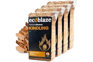 Ecoblaze Kiln Dried Kindling Wood 10kg - Easy to Light, Smokeless Fire Starter for Stoves, Fire Pits, BBQs, Chimineas, Wood Burners & Indoor or Outdoor Fires (4x2.5kg packs)