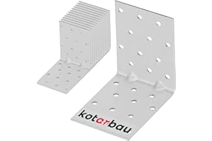 KOTARBAU® 12 Pezzi Staffa Angolare - Acciaio Zincato - 80 x 80 x 60 mm - Argento - Staffe Angolari per Legno - Squadretta Angolare 90 Gradi - Resistente alla Corrosione
