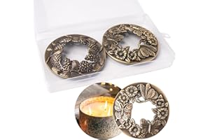 ZYDYRX 2 Pezzi Coperchi Candele Lega Zinco Coperchi Decorativi Candele Vaso Coperchio Aromatiche Adatto Candele Profumate Accessori per Barattolo Bronzo