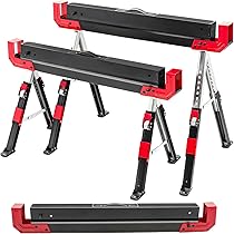 Cavalletto Da Lavoro Pieghevole STIER - Regolabile In Altezza, Portata 590kg, Perfetto Per Segare E Lavori Edili