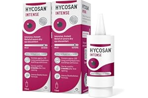 HYCO SAN Hycosan Intense Twin Pack - Eye Drops for Long-Lasting Intensive Lubrication & Instant Relief for Itchy, Burning Sensations and Severe Dry Eyes - Preservative Free - 2x225 Measured Doses