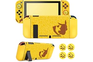 DLseego Custodia Compatibile con Switch 2017 Edition, Morbida Dockable Custodia Switch con 4 Copri levette analogiche, resistente ai graffi e all'assorbimento degli urti,Pika genio