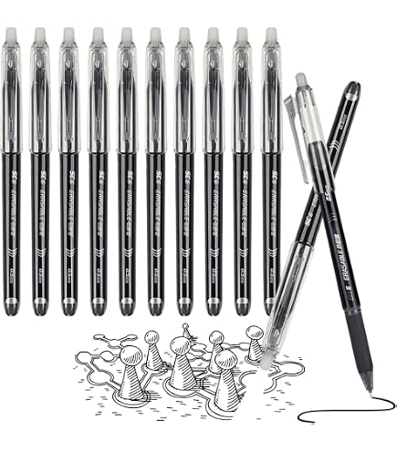 6 Penne Cancellabili Tratto Cancellik – 1 Mm, Colori Misti (2 Blu, 2 Nero, 2 Rosso) Con Doppia Gomma Integrata