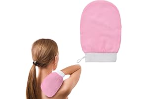 ARADOEA Skinny Exfoliating Glove Fake Tan Remover Use Double Sided Power of The Peel Mitt Scrubbing Deep Body Dead Skin Remover Ingrown Hair Treatment Easily Removes Spray Self Tanning Products（Pink）