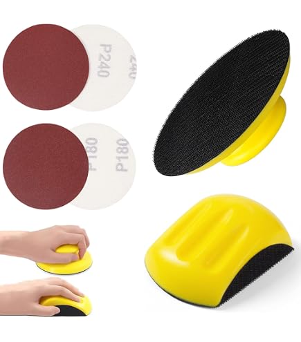 BNGXR Bloc De Ponçage à Main 5 Pouces Forme Souris Avec Velcro - Pour Bricolage Et Restauration