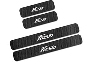 SYMILOV 4 Stück Auto Einstiegsleisten Schutzfolie für Fo-rd Fiesta Focus ST-Line C-MAX S-MAX Türschwelle Lackschutz, Kohlefaser Aufkleber Kantenschutz Styling Tuning Zubehör,Fiesta