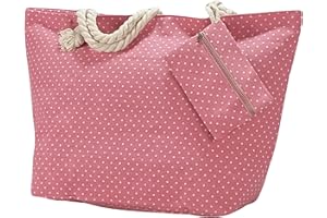 Ropo22 Bolsa Playa. Bolsas De Playa Con Forro Antiarena De Lona. Bolso Playa Mujer Con Cremallera y Neceser Exterior. Bolsa De Playa y Piscina Impermeable Con Asas De Cuerda. Bolsas De Playa Grandes.