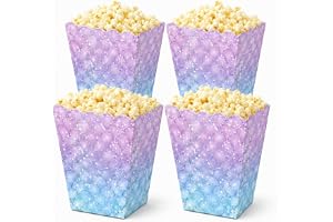 YESAH Sjöjungfru våg popcorn lådor glitter mellanmål behållare för fest