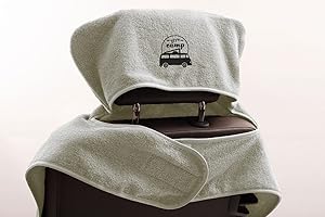 Castejo Schonbezug mit Stickung Let's Camp zum Schutz der Sitze im Wohnmobil & Auto (Silber/Lets Camp)