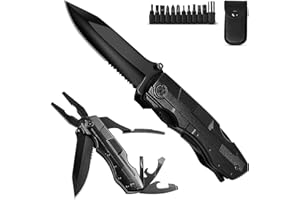 ORSIFOW 5 en 1 Couteau Multifonction, Couteau Pliant Pince Multifonction de Poche avec Ouvre-Boîte, Tournevis pour Activités Extérieures, Camping,Randonnée