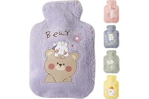 JOKILY Termofor z poszewką 500 ml, dla dzieci, termofor do dłoni i stóp, utrzymuje ciepło, zdejmowany i nadający się do prania termofor – szybkie łagodzenie bólu i komfort