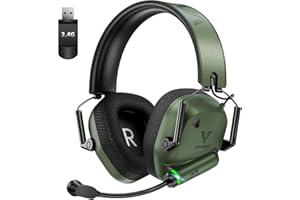 Vakedy Headset Wireless für PC, PS4, PS5, Mac, Switch, 2,4GHz USB Gaming Headset mit Mikrofon, Bluetooth Headset, 50mm Treiber, 50 Stunden Akkulaufzeit, Niedrige Latenz, Leicht (Grün)