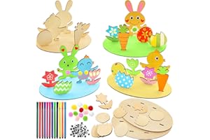 ZOONVII Decoración de Conejo de Pascua,Conejitos de Madera para Pintar,Decoraciones de Pascua Conejito,Conejito de Pascua de madera,Artesanía de madera conejito de pascua,Adornos de Madera Pascua de Conejo