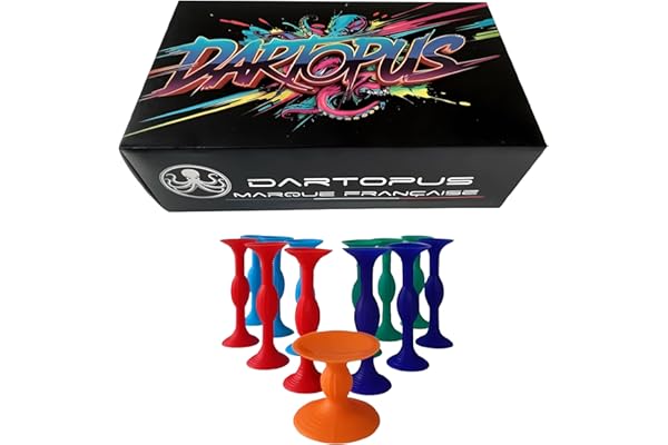 DARTOPUS® Jeu Apéro Adulte – Fléchettes Ventouse Fun Intérieur/Extérieur – Jeu Soirée Entre Amis & Famille – 2 à 4 Joueurs – Idée Cadeau Originale