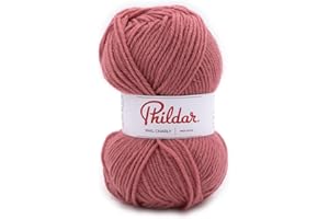 Phildar - Pelote de Laine Phil Charly - Laine à Tricoter - 100% Acrylique - Aiguille n°4 - Couleur Vieux Rose