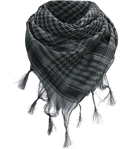 Shemagh Foulard Palestinien FDHBDF – 100% Coton, 110x110 Cm, Multifonction, Protection Soleil/Vent, Style Ethnique Avec Pompons, Unisexe