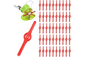 VIKSAUN 50 Piezas Cuchillas de Plástico Cortacésped Cuchillas Cortador de Césped Repuesto, Cuchillas de Recambio de Plástico, para Cortadoras de Césped y Cortadoras Inalámbricas (50 Piezas)