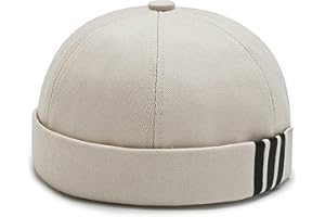 XYIYI Cotton Brimless Docker Cap Adjustable Street Casual Sailor Cap Skullcap Beanie Hat