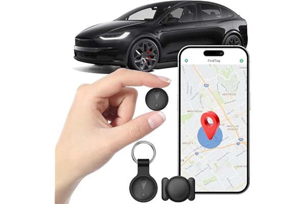 Localizador GPS para Coche,Rastreador GPS Coche Magnético,Tag Localizador Oculto,Sin Cuota Mensual,Cobertura Global,Compatible con iOS y Android,Apto para Vehículos,Mascotas y Equipaje-Negro