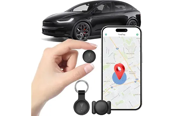 Localizador GPS para Coche,Rastreador GPS Coche Magnético,Tag Localizador Oculto,Sin Cuota Mensual,Cobertura Global,Compatible con iOS y Android,Apto para Vehículos,Mascotas y Equipaje-Negro