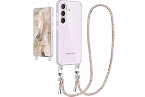Ciciber Handykette Hülle für Samsung Galaxy A54 5G Handyhülle mit Band und Schutzfolie, Transparent Case mit Schnur zum Umhängen Kordel Necklace Hülle Schutzhülle für Samsung A54 5G, Regenbogen