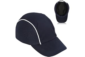 Deror Hard Hat Baseball Bump Cap Impact-Resistant Lightweight Breathable Hard Hat Head Protection with Reflective Strip, Black