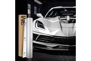 FINEST FOLIA 3M 2080 Film de wrapping de voiture - 30 x 152 cm - Film autocollant pour voiture, moto, bateau - 3D - Avec canaux d'air - Pour le film (G120 blanc brillant)